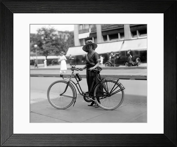 Framed Print : Bicycle. Times girl on bicycle, 1921 Framed Print : Bicycle. Times girl on bicycle, 1921