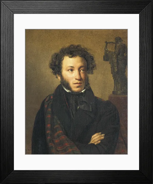 Framed Print : KIPRENSKI, Orest Adamovich (1782-1932). Portrait of Alexander Pushkin. 1827. Oil on canvas. RUSSIA. Moscow. Tretyakov Gallery. AISA / Everett Collection**US SALES ONLY**