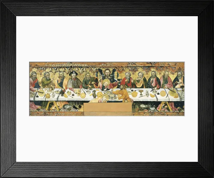 Framed Print : FERRER, Jaume (15th century). The Last Supper. ca. 1370-1400. Catalan school. Gothic art. Tempera on wood. SPAIN. Solsona. Diocesan and Regional Museum. Proc: SPAIN