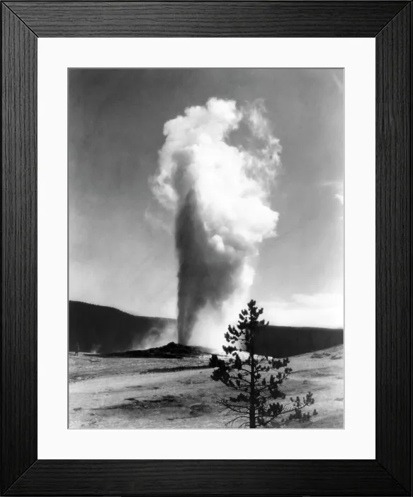 Framed Print : Old Faithful geyser erupting on schedule, Yellowstone National Park circa 1936. Courtesy: CSU Archives / Everett Collection