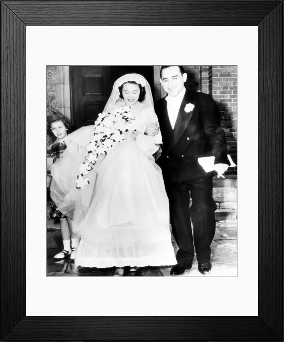 Framed Print : Yogi Berra and his bride, Carmen Short, 1949. Courtesy: CSU Archives / Everett Collection