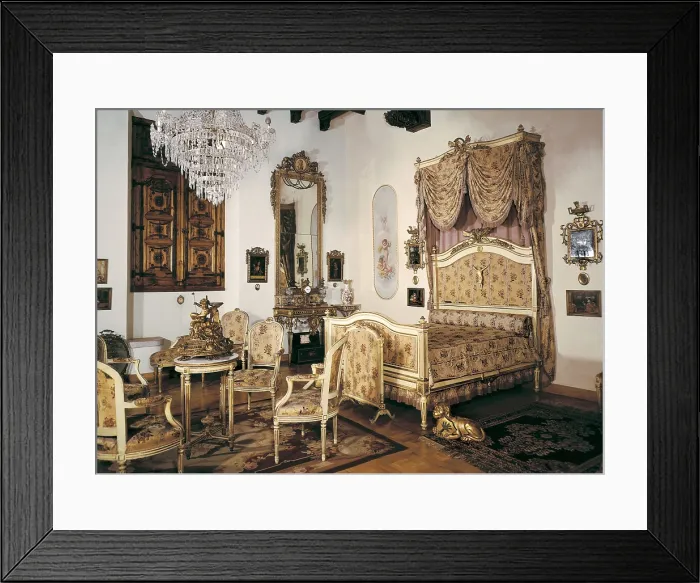 Framed Print : Bedroom. Style Louis XVI (18th c.). SPAIN. Sitges. Maricel Museum. AISA / Everett Collection (84924)**US SALES ONLY** Framed Print : Bedroom. Style Louis XVI (18th c.). SPAIN. Sitges. Maricel Museum. AISA / Everett Collection (84924)**US SALES ONLY**