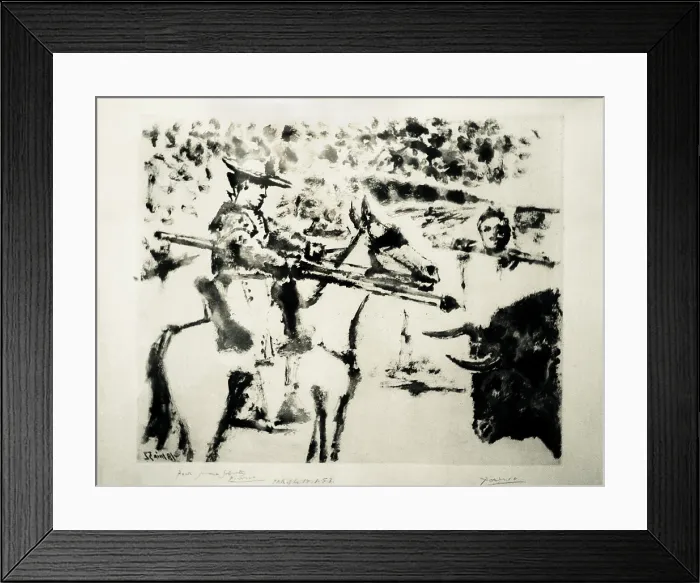 Framed Print : PicassoPablo (1881-1973). Rejoneador or Lancer. Engraving. AISA / Everett Collection (66300)**US SALES ONLY** Framed Print : PicassoPablo (1881-1973). Rejoneador or Lancer. Engraving. AISA / Everett Collection (66300)**US SALES ONLY**