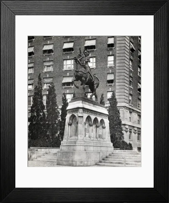 Framed Print : Joan of Arc Statue, in armor with sword raised, by Anna V. Hyatt Huntington, Riverside Drive and 93rd Street, pedestal designed by John Van Pelt, New York City, 1920 Framed Print : Joan of Arc Statue, in armor with sword raised, by Anna V. Hyatt Huntington, Riverside Drive and 93rd Street, pedestal designed by John Van Pelt, New York City, 1920