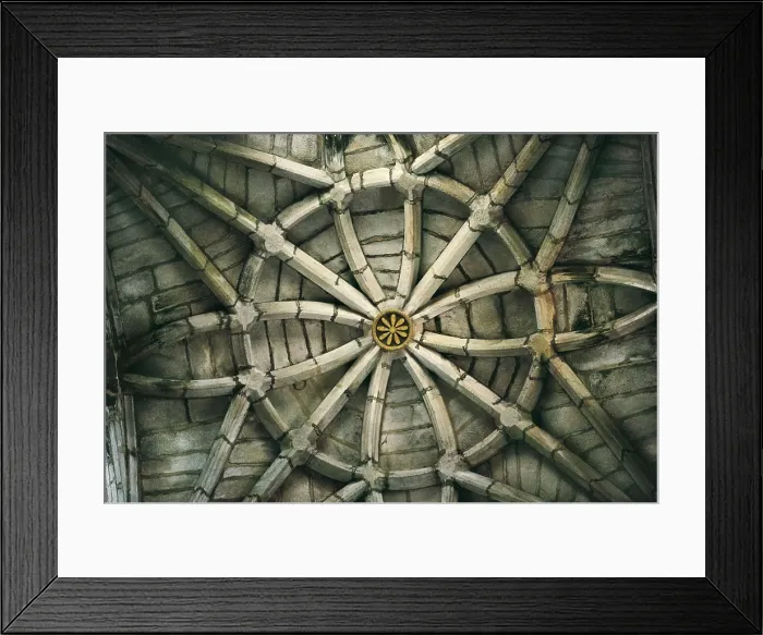 Framed Print : Cathedral of Santa Maria de Tui. 1120-1225. SPAIN. Tuy. Cathedral. Groined vault in the cupola. Gothic art. ; Romanesque art. Architecture