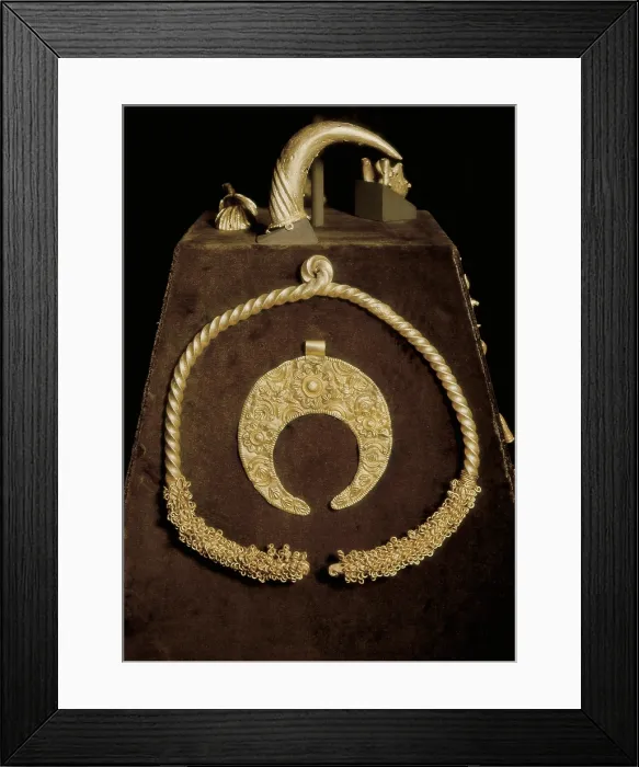 Framed Print : Golden ornaments. Ashanti art. Jewelry. UNITED KINGDOM. London. The British Museum. AISA / Everett Collection (75980)**US SALES ONLY**