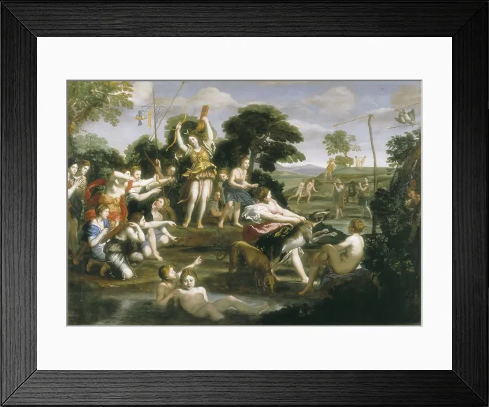 Framed Print : DOMENICHINODomenico Zampiericalled (1581-1641). Diana hunting. 1616 - 1617. Baroque art. Oil on canvas. ITALY. Rome. Borghese Gallery & Museum