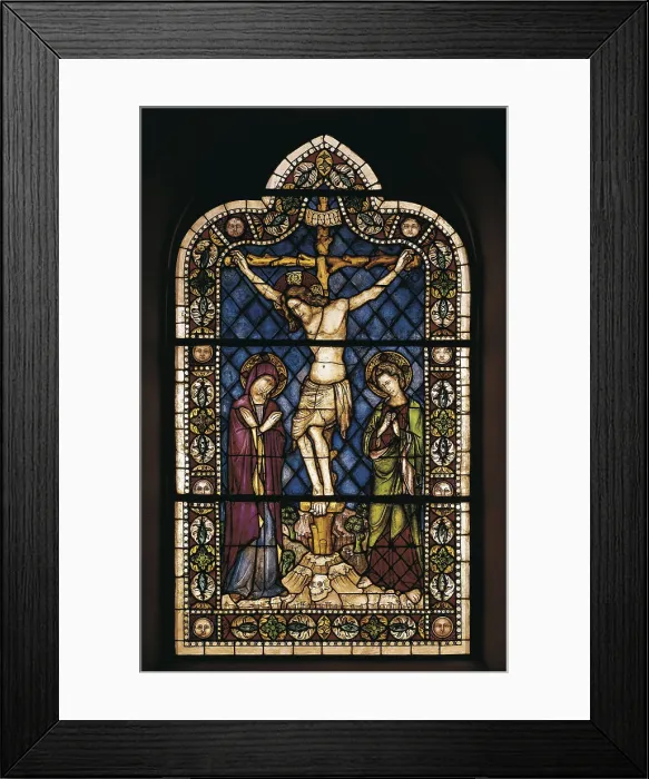 Framed Print : BONINOGiovanni da (14th c.). Crucifixion. 1325-1334. Gothic art. Glass window. ITALY. Perugia. Galleria Nazionale dell'Umbria (National Gallery of Umbria)