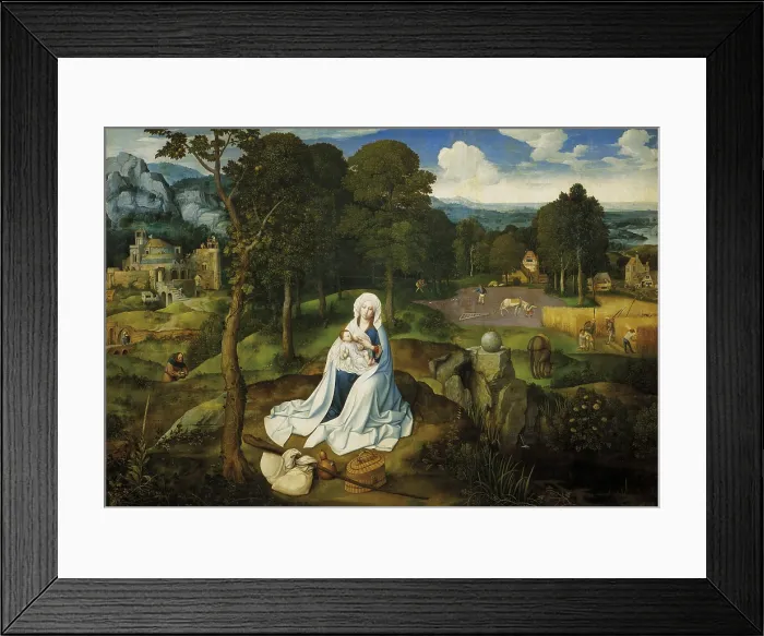 Framed Print : Patinir, Joachim (1480-1524). Rest on the Flight into Egypt. ca. 1522. Flemish art. Oil on wood. SPAIN. Madrid. Prado Museum. AISA / Everett Collection**US SALES ONLY** Framed Print : Patinir, Joachim (1480-1524). Rest on the Flight into Egypt. ca. 1522. Flemish art. Oil on wood. SPAIN. Madrid. Prado Museum. AISA / Everett Collection**US SALES ONLY**