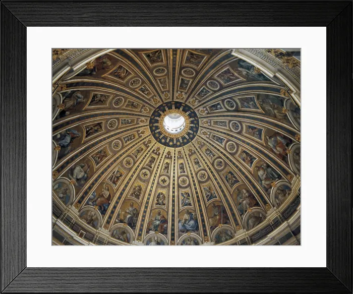 Framed Print : Saint Peter's Basilica. VATICAN CITY. Saint Peter's Basilica. The Vatican / Basilica of St.Peter's / Interior of Dome. Renaissance art. Cinquecento. Architecture Framed Print : Saint Peter's Basilica. VATICAN CITY. Saint Peter's Basilica. The Vatican / Basilica of St.Peter's / Interior of Dome. Renaissance art. Cinquecento. Architecture