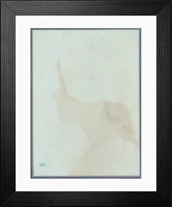 Framed Print : Profile of a young woman wearing a bonnet, photograph by Eva Watson Schutze, 1900