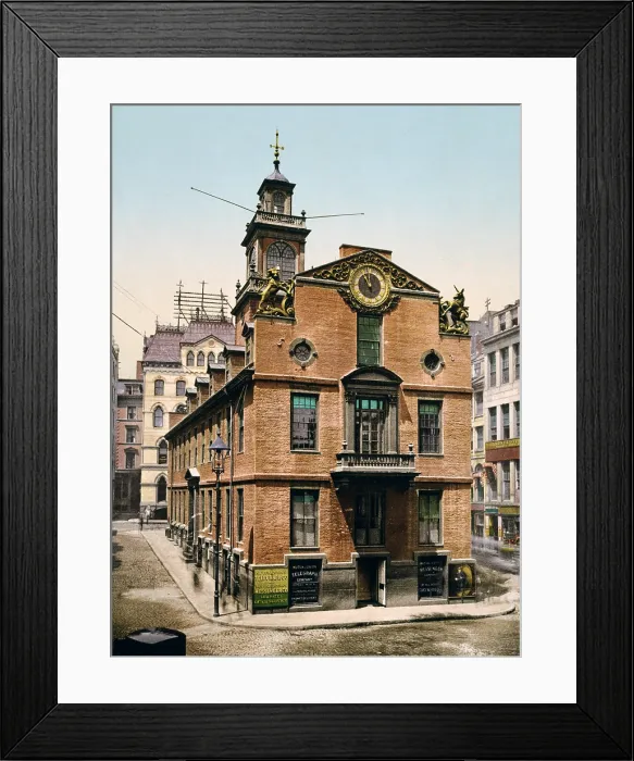 Framed Print : The Old State House, Boston, Massachusetts, photochrom by William Henry Jackson, circa 1900