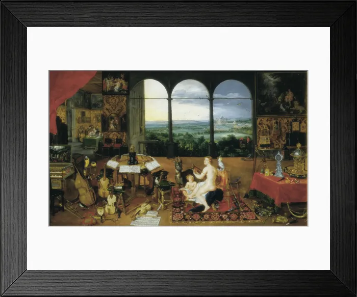 Framed Print : Breugel, Jan, The Elder, called 'Velvet Bruegel' (1568-1625). Hearing. 1617 - 1618