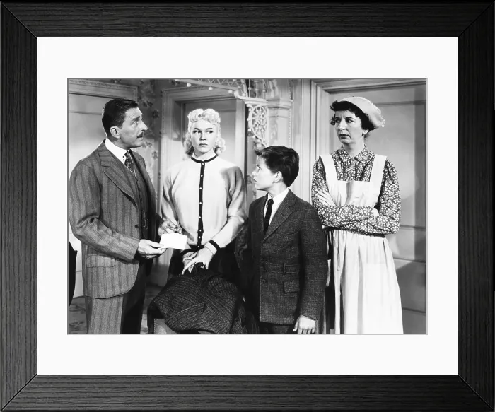 Framed Print : BY THE LIGHT OF THE SILVERY MOON, from left, Leon Ames, Doris Day, Billy Gray, Mary Wickes, 1953 Framed Print : BY THE LIGHT OF THE SILVERY MOON, from left, Leon Ames, Doris Day, Billy Gray, Mary Wickes, 1953