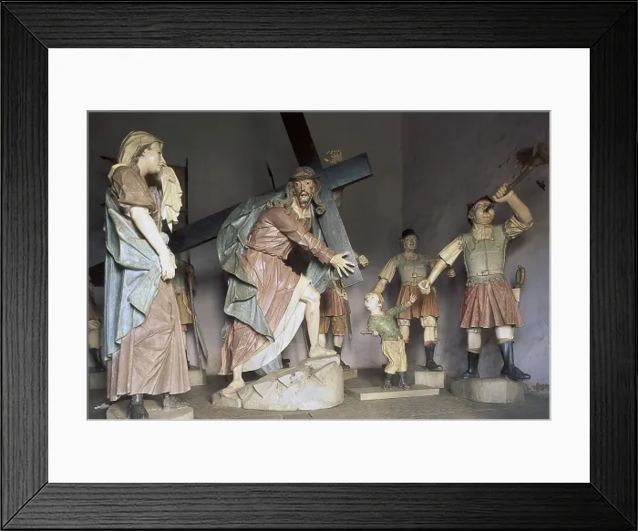 Framed Print : ALEIJADINHO, Antonio Francisco de Lisboa, also called (1738-1814). Christ Carrying the Cross. 1799. BRAZIL. Congonhas do Campo. Church of Bom Jesus do Matosinhos Framed Print : ALEIJADINHO, Antonio Francisco de Lisboa, also called (1738-1814). Christ Carrying the Cross. 1799. BRAZIL. Congonhas do Campo. Church of Bom Jesus do Matosinhos