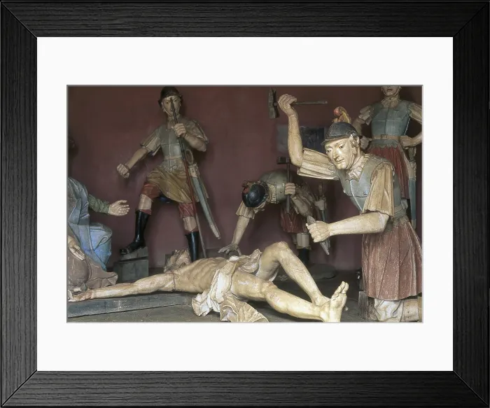 Framed Print : ALEIJADINHO, Antonio Francisco de Lisboa, also called (1738-1814). The Crucifixion. 1799. BRAZIL. Congonhas do Campo. Church of Bom Jesus do Matosinhos