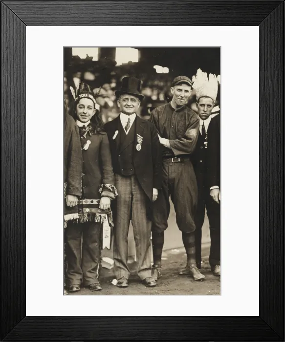 Framed Print : John Francis Fitzgerald, aka 'Honey Fitz'(center), mayor of Boston, on opening day of the World Series, Boston 1914