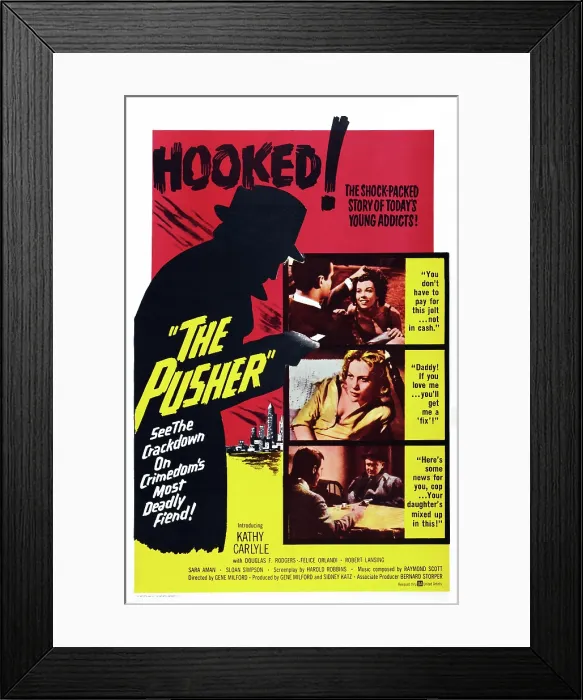 Framed Print : THE PUSHER, US poster art, 1960 Framed Print : THE PUSHER, US poster art, 1960
