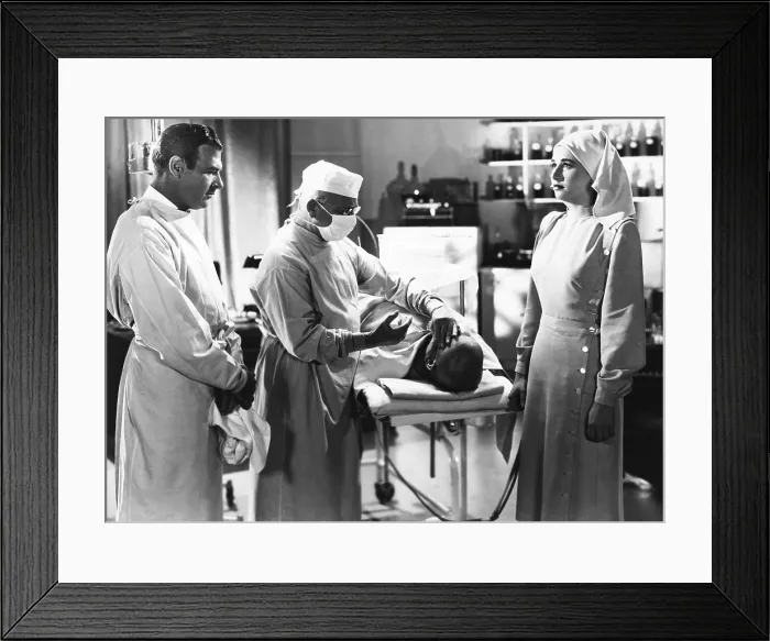 Framed Print : THE LADY AND THE MONSTER, from left: Richard Arlen, Erich von Stroheim, Vera Ralston, 1944