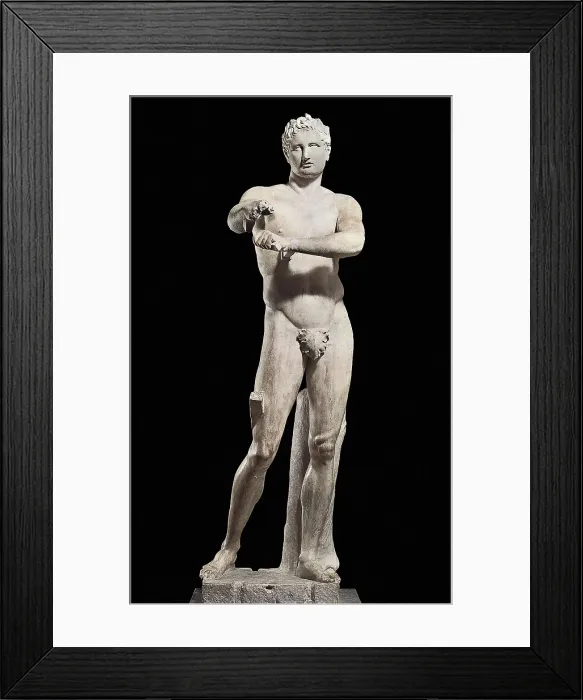 Framed Print : LYSIPPUS (c. 370-318 BC). Apoxyomenos. 4th c. BC. Late Roman copy. Classical Greek art. Sculpture on marble. VATICAN CITY. Vatican Museums Framed Print : LYSIPPUS (c. 370-318 BC). Apoxyomenos. 4th c. BC. Late Roman copy. Classical Greek art. Sculpture on marble. VATICAN CITY. Vatican Museums