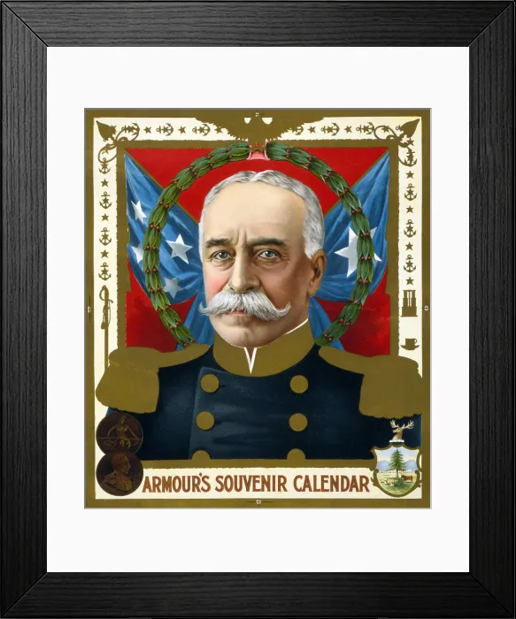 Framed Print : The Spanish American War. Portrait of Admiral George Dewey. Armour's souvenir calendar, color lithograph, 1899 Framed Print : The Spanish American War. Portrait of Admiral George Dewey. Armour's souvenir calendar, color lithograph, 1899