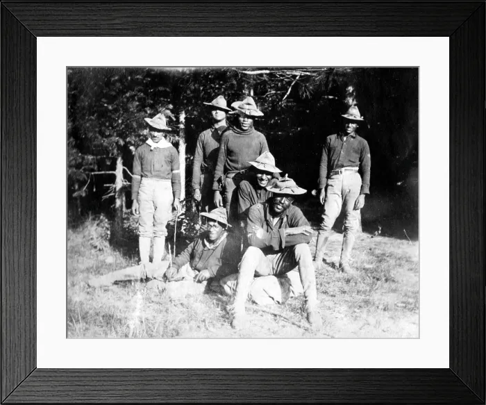 Framed Print : Buffalo soldiers of the 25th Infantry or the 9th Cavalry, while stationed at Yosemite National Park. ca. 1899 Framed Print : Buffalo soldiers of the 25th Infantry or the 9th Cavalry, while stationed at Yosemite National Park. ca. 1899