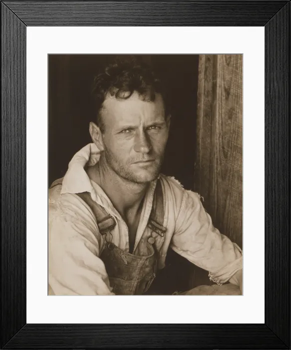 Framed Print : Floyd Burroughs, sharecropper. Hale County, Alabama. Published in the book, Let Us Now Praise Famous Men'. photograph by Walker Evans, July, 1936 Framed Print : Floyd Burroughs, sharecropper. Hale County, Alabama. Published in the book, Let Us Now Praise Famous Men'. photograph by Walker Evans, July, 1936