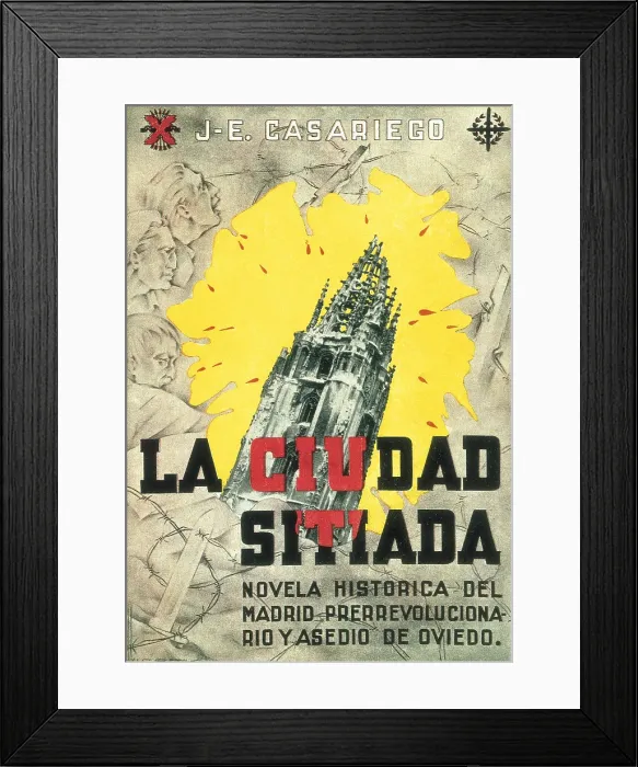 Framed Print : Spanish Civil War (1936-1939). 'La ciudad sitiada' (The besieged city)novel by Jess Evaristo Casariego (1939). AISA / Everett Collection (69835)**US SALES ONLY**
