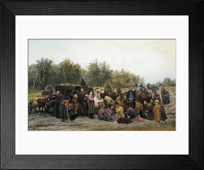 Framed Print : SAVITSKI, Konstantin Apollonovitch (1844-1905). Meeting of the icon. 1878. Realism. Oil on canvas. RUSSIA. Moscow. Tretyakov Gallery. AISA / Everett Collection**US SALES ONLY**