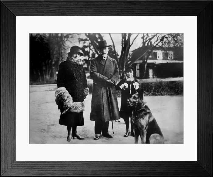 Framed Print : Hermine Reuss (left), second wife of the Kaiser, and Kaiser William II (center), last German Emperor, circa 1930s Framed Print : Hermine Reuss (left), second wife of the Kaiser, and Kaiser William II (center), last German Emperor, circa 1930s