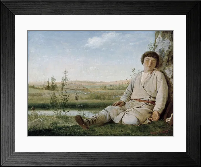 Framed Print : VENETSIANOV, Aleksey Gabrilovitch (1780-1847). Sleeping Herd-Boy. 1824. Oil on canvas. RUSSIA. Saint Petersburg. State Russian Museum. AISA / Everett Collection**US SALES ONLY** Framed Print : VENETSIANOV, Aleksey Gabrilovitch (1780-1847). Sleeping Herd-Boy. 1824. Oil on canvas. RUSSIA. Saint Petersburg. State Russian Museum. AISA / Everett Collection**US SALES ONLY**