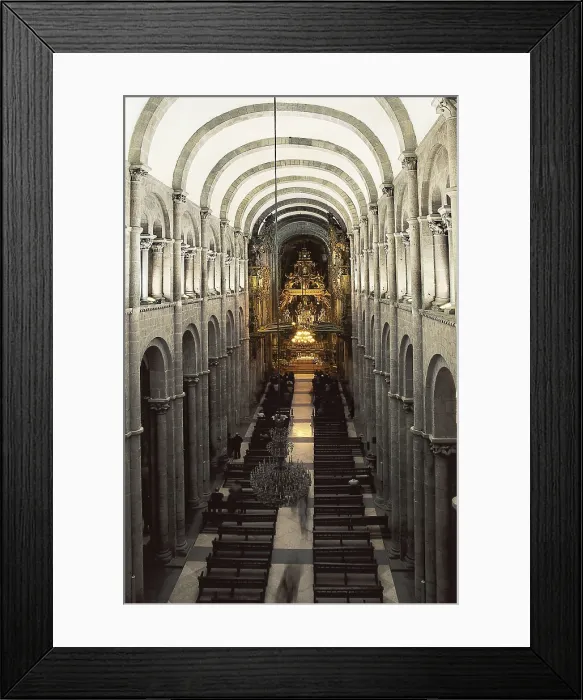 Framed Print : Cathedral of Santiago de Compostela. 1075 - 1128. SPAIN. Santiago de Compostela. Cathedral of Santiago de Compostela. Central nave. Romanesque art. Architecture Framed Print : Cathedral of Santiago de Compostela. 1075 - 1128. SPAIN. Santiago de Compostela. Cathedral of Santiago de Compostela. Central nave. Romanesque art. Architecture