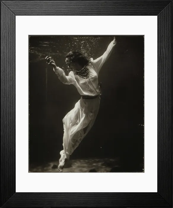 Framed Print : Fashion model underwater in dolphin tank, Marineland, Florida, photograph by Toni Frissell, 1939