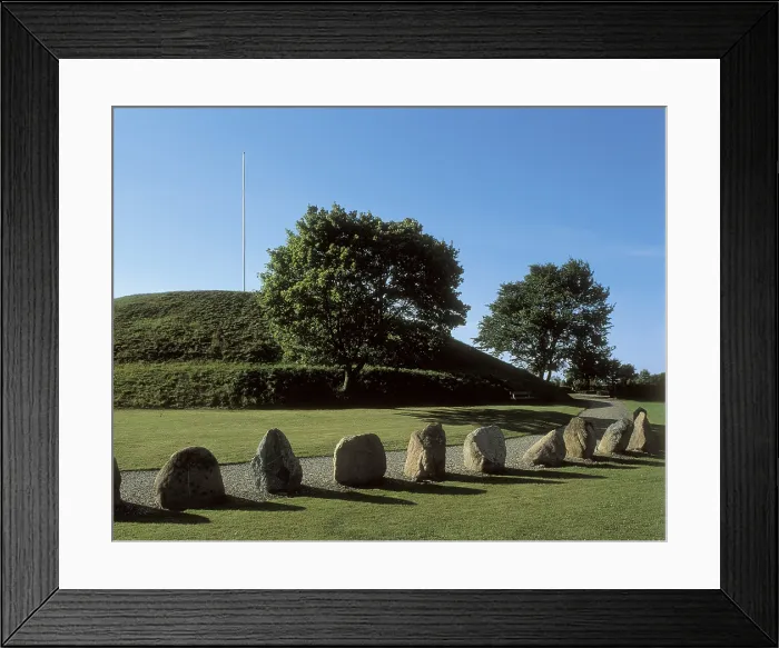 Framed Print : DENMARK. JUTLAND. VEJLE. Jelling. Gorm's burial mound. Sculpture. AISA / Everett Collection**US SALES ONLY**