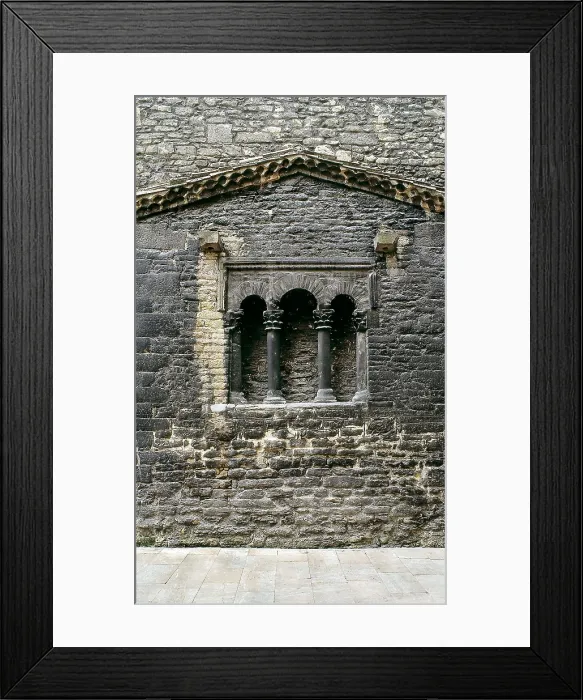 Framed Print : SPAIN. Oviedo. Church of San Tirso El Real. Third wall of the apse with arched window. Romanesque art. Architecture. AISA / Everett Collection**US SALES ONLY**