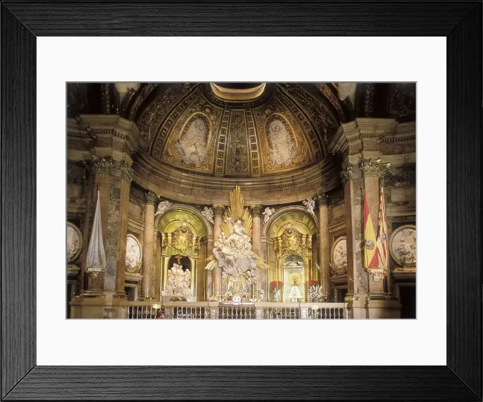 Framed Print : RODRIGUEZVentura (1717-1785). Holy Chapel. 1754. SPAIN. Zaragoza. Baslica de Nuestra Seora del Pilar (Basilica of Our Lady of the Pillar). Baroque art. Architecture