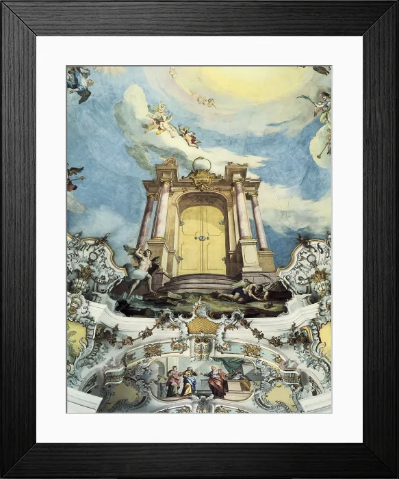 Framed Print : ZIMMERMANN, Johann Baptist (1680-1758); ZIMMERMANN, Dominikus (1685-1766). Pilgrimage Church of Wies. 1745-1754. GERMANY. Wies. Pilgrimage Church