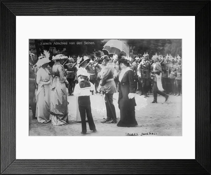 Framed Print : WORLD WAR I, farewell of Kaiser William II (front, second from right), circa 1914 Framed Print : WORLD WAR I, farewell of Kaiser William II (front, second from right), circa 1914