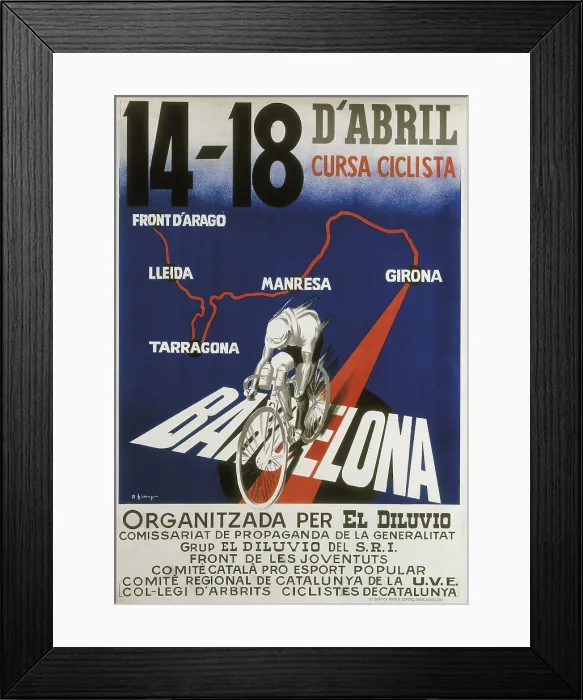 Framed Print : Spanish Civil War (1936-1939). Bike race between Girona and the Aragonese front (14th-18th April 1937). AISA / Everett Collection**US SALES ONLY**