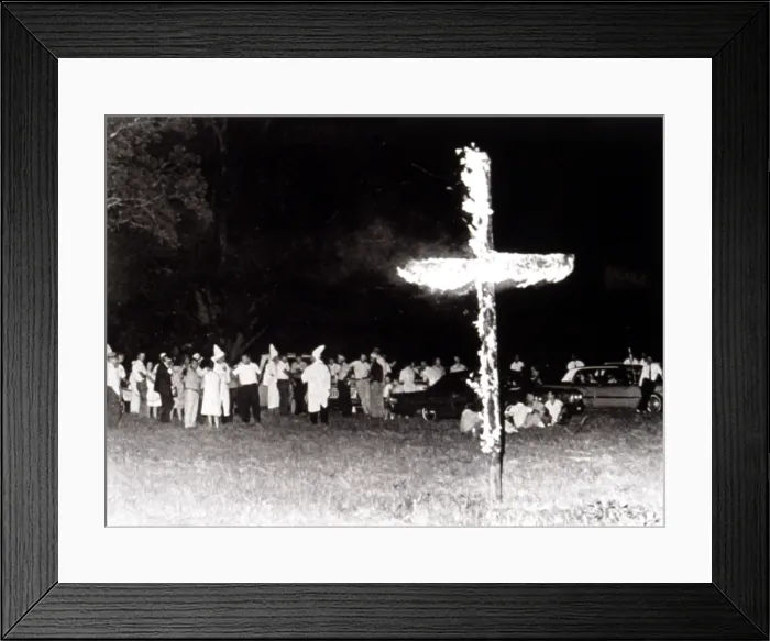 Framed Print : 7 / 11 / 65--WAYNESBORO, GEORGIA--More than 100 robed Ku Klux Klan members hold a rally.. Courtesy: CSU Archives / Everett Collection Framed Print : 7 / 11 / 65--WAYNESBORO, GEORGIA--More than 100 robed Ku Klux Klan members hold a rally.. Courtesy: CSU Archives / Everett Collection