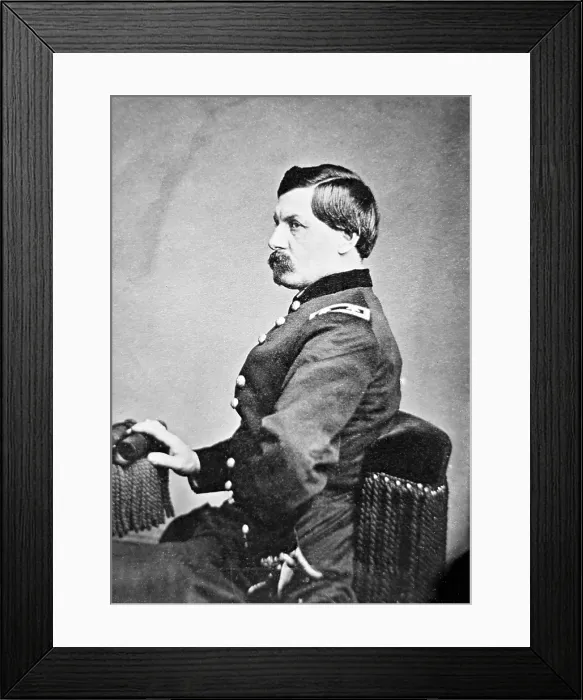 Framed Print : General George B. McClellan. portrait by Mathew Brady, 1861