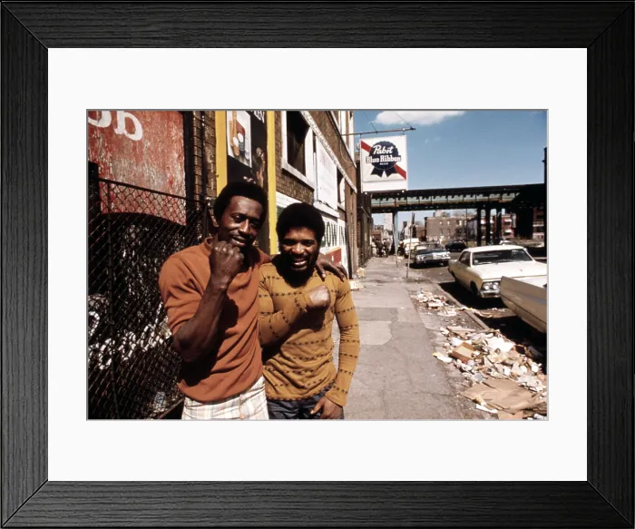 Framed Print : 1970s America. Two young men on the South Side of Chicago, ca. 1973 Framed Print : 1970s America. Two young men on the South Side of Chicago, ca. 1973