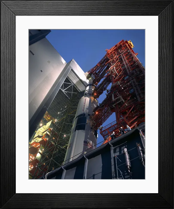 Framed Print : Transporter carries the 363-foot-high Apollo 12 Saturn V space vehicle from the VAB's High Bay 3 at start of 3.5 mile rollout to Launch Complex 39A