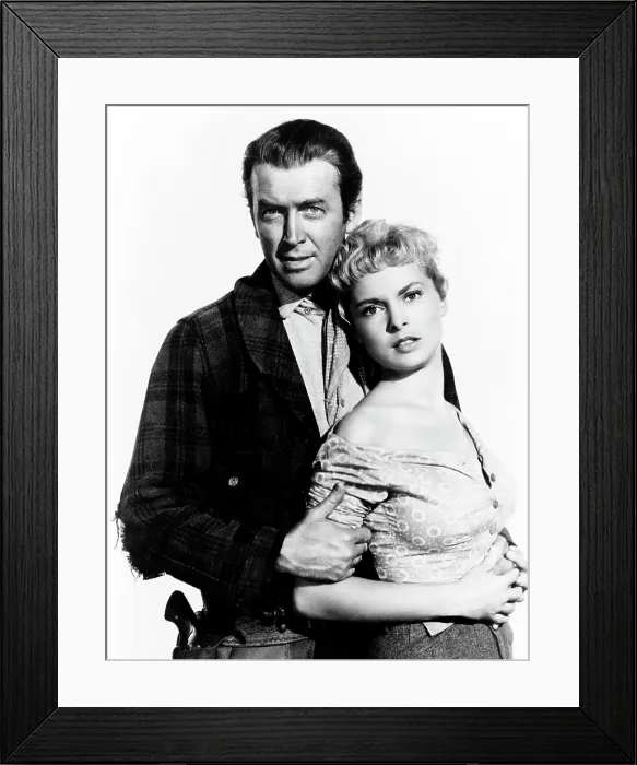 Framed Print : THE NAKED SPUR, James Stewart, Janet Leigh, 1953