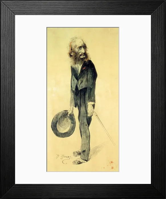 Framed Print : OFFENBACHJacques (1819-1880). French composerconductor and theatre directorGerman by birth. Caricature of Thomas. Painting. FRANCE. Paris. Muse de l'Opra (Opera Museum)