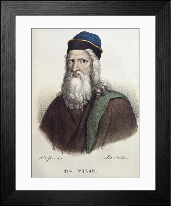 Framed Print : LEONARDO DA VINCI (1452-1519). Engraving. AISA / Everett Collection (110159)**US SALES ONLY**