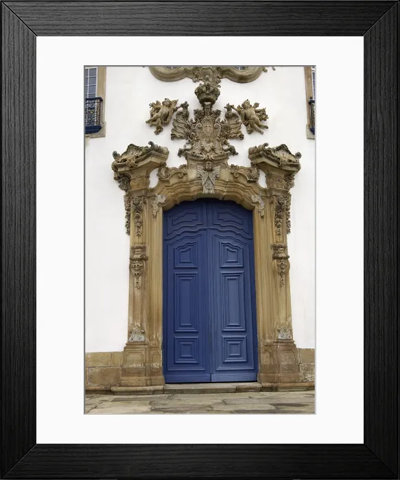 Framed Print : BRAZIL. Ouro Preto. Facade of the Church Nossa Senhora do Carmo (Our Lady of Carmen), work by Aleijadinho. Colonial baroque. Architecture