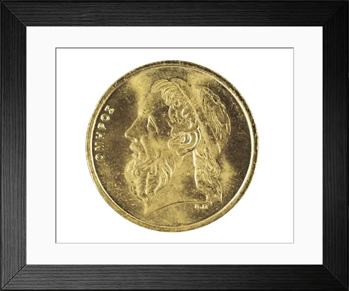 Framed Print : HOMER (9th century BC). Medal with portrait of Homer. Coin. AISA / Everett Collection**US SALES ONLY**