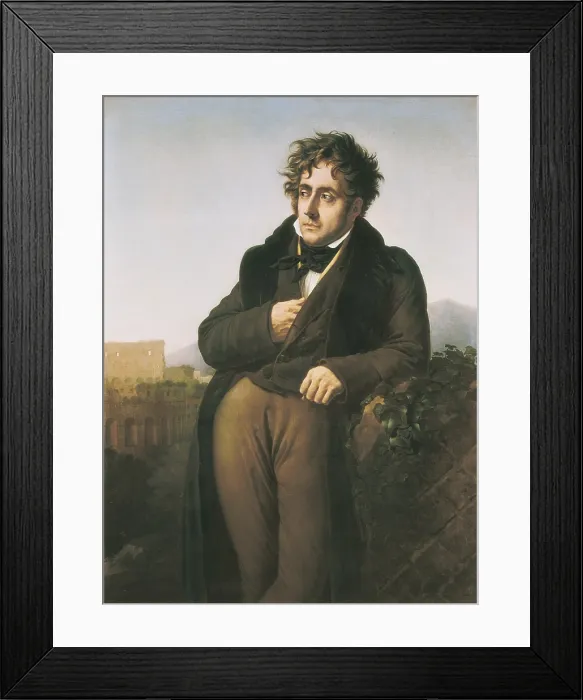 Framed Print : GIRODET-TRIOSON, Anne Louis Girodet de Roucy, called (1767-1824). Portrait of Chateaubriand. 1811. Oil on canvas. FRANCE. Versailles. National Museum of Versailles