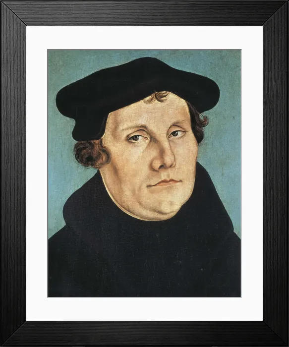 Framed Print : Cranach, Lucas, 'the Elder' (1472-1553). Portraits of Luther and his Wife Katharina von Bora. 1529. Renaissance art. Oil on wood. ITALY. Florence